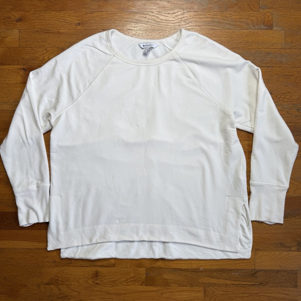 Athleta Coaster Luxe Crew Neck Sweatshirt Size XL Super Soft Lounge Thumbholes